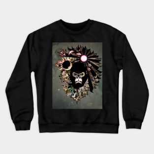 Wonderful gorilla with flowers Crewneck Sweatshirt